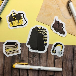 Traje amarillo inspirado en el mago de regreso a la escuela / Paquete de pegatinas