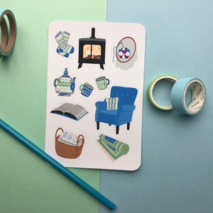 Cozy Sticker Set l Automne , saison froide hivernale