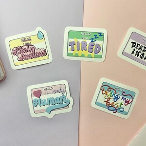 Süßes Hello I am Sticker BUNDLE l Die cut Stickers l Briefpapier I Pastell Sticker Pack