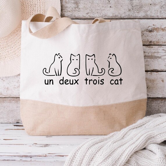 Un Deux Trois Cat Jute Bag, Cat Lover Gift, Cat Shopping Bag, Cat Gift,  Funny Animal Lover Bag, Gifts for Cat Lovers, Womens French Cat Bag - Etsy