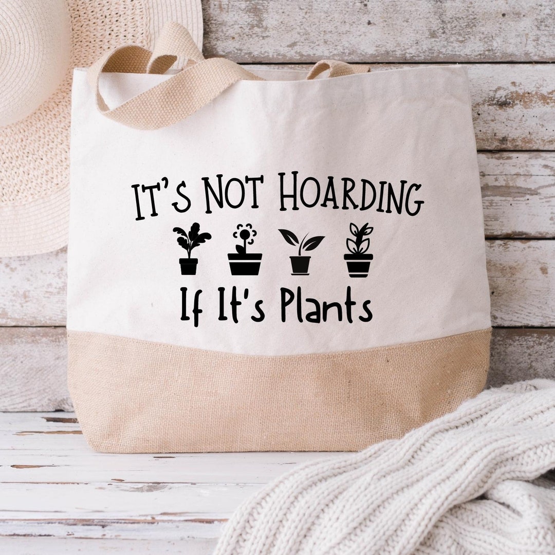 Plant Lover Jute Bag, Plant Lady Jute Bag, Cute Gardening Bag, Plant