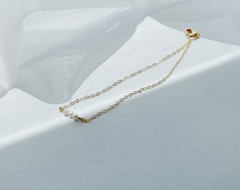 Pearl bar anklet