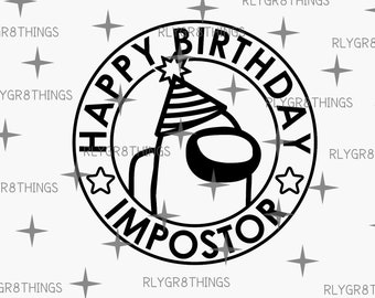 Download Happy Birthday Among Us Etsy