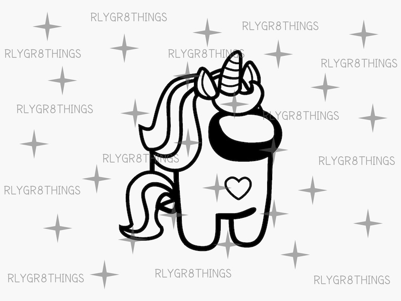 Among Us Character SVG Unicorn Shirt SVG Cricut Svg Silhouette Svg Unicorn Cup Among Us Unicorn SVG Custom Cut Files SvgPng