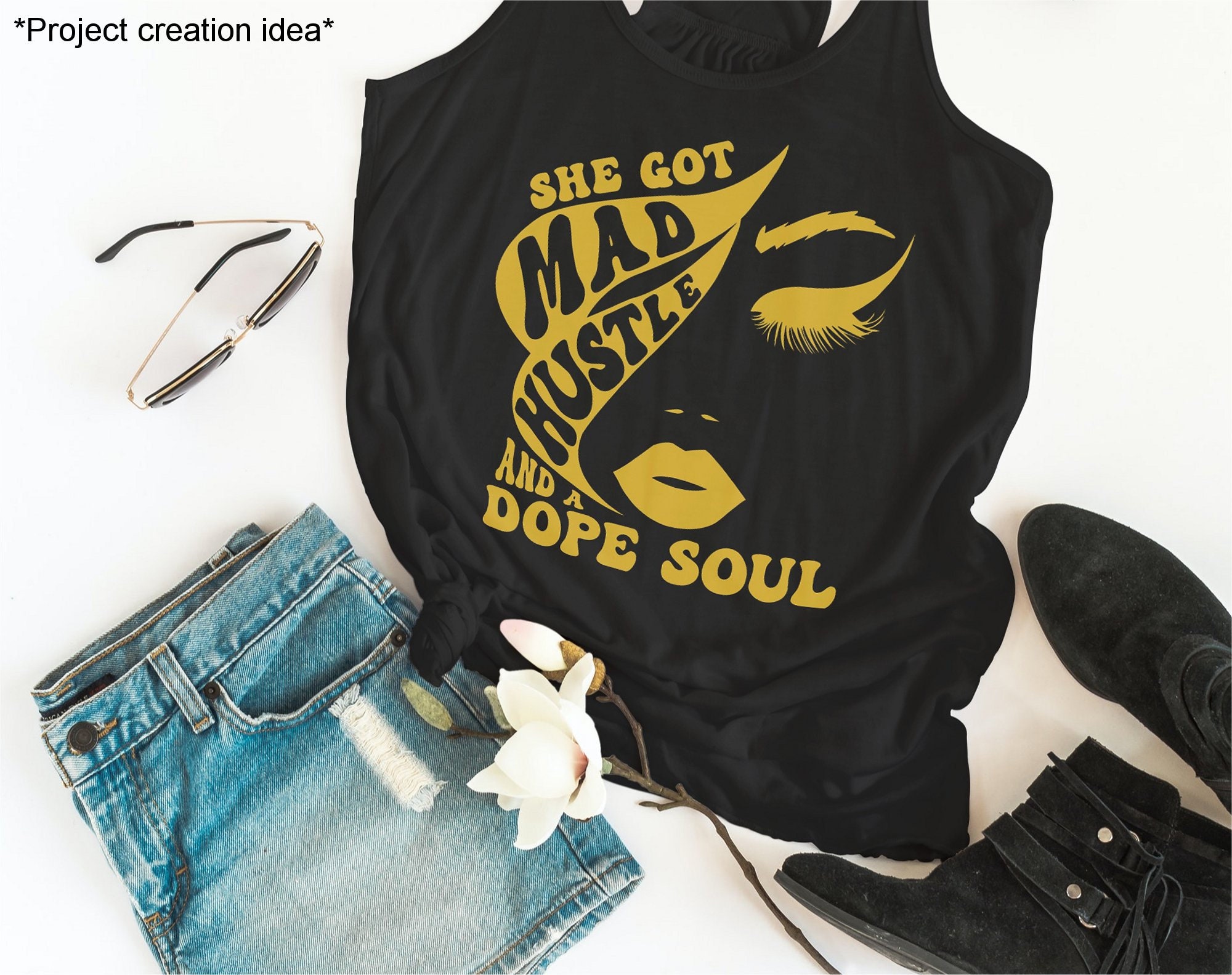 T-shirt Donna Piccola ""Shes Got Mad Hustle And A Dope Soul