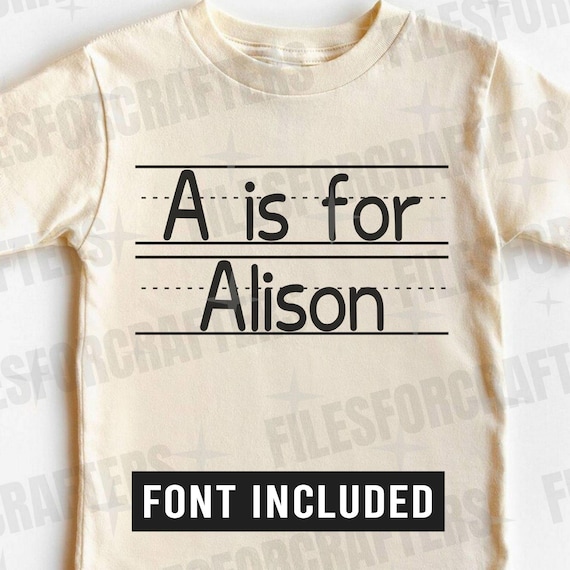 First Day Of School Shirt, Personalized Alphabet Shirt, Back To School SVG PNG, Custom School Shirt, Kids Name Shirt, Digital Download Files