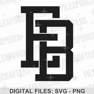 EB Interlocking Monogram SVG PNG: Varsity Style Digital Craft Files