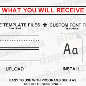 Digital files. Perfect to use for custom name, personalized shirts. This listing is for a design featuring a lined text graphic, with a custom font file which can be used to add the custom name of your choice. Great to use for shirts and more.