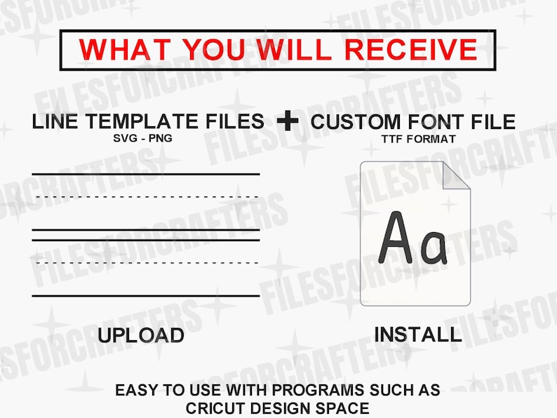 Digital files. Perfect to use for custom name, personalized shirts. This listing is for a design featuring a lined text graphic, with a custom font file which can be used to add the custom name of your choice. Great to use for shirts and more.