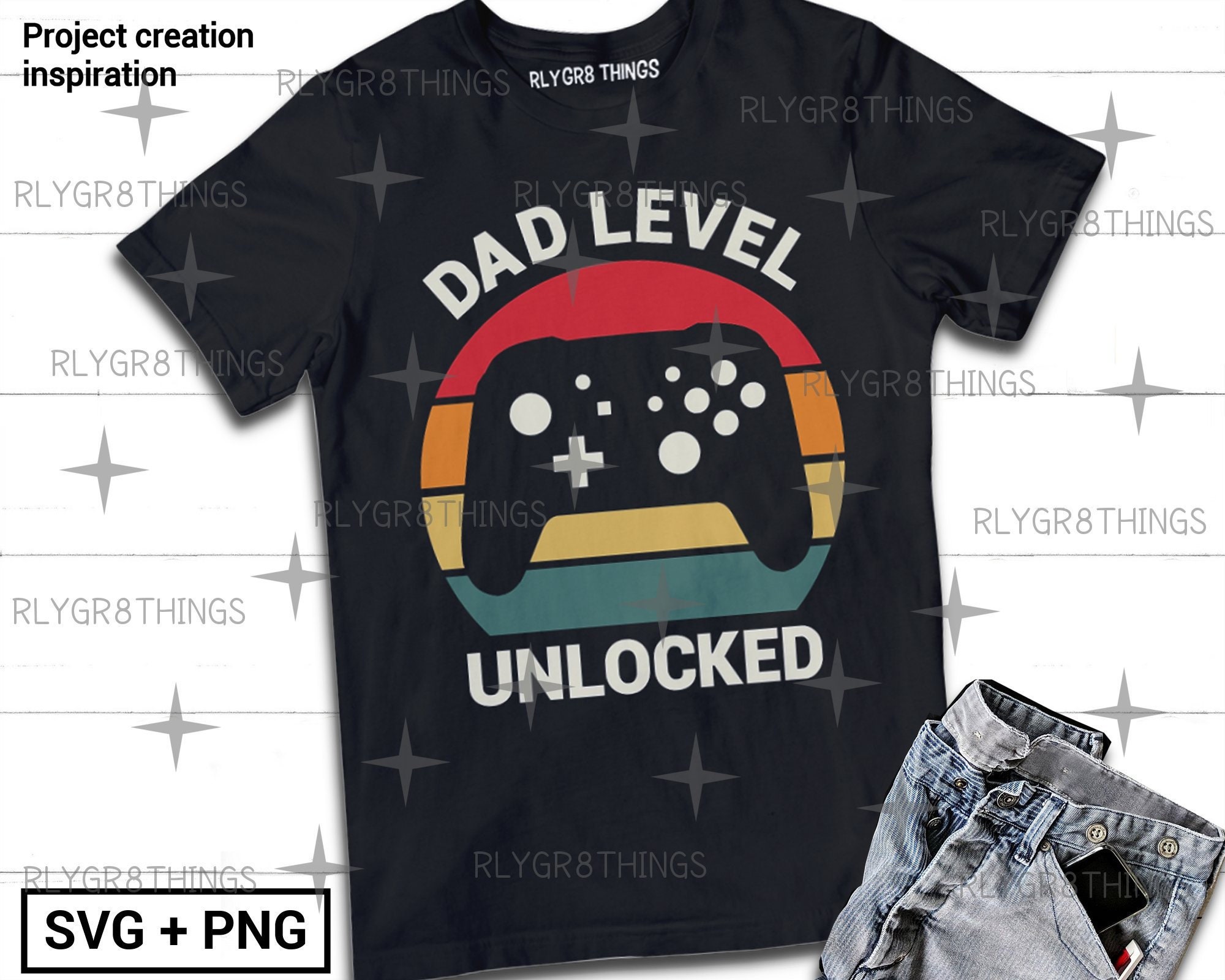 Download Funny New Dad Shirt SVG Dad Level Unlocked Shirt PNG DIY | Etsy
