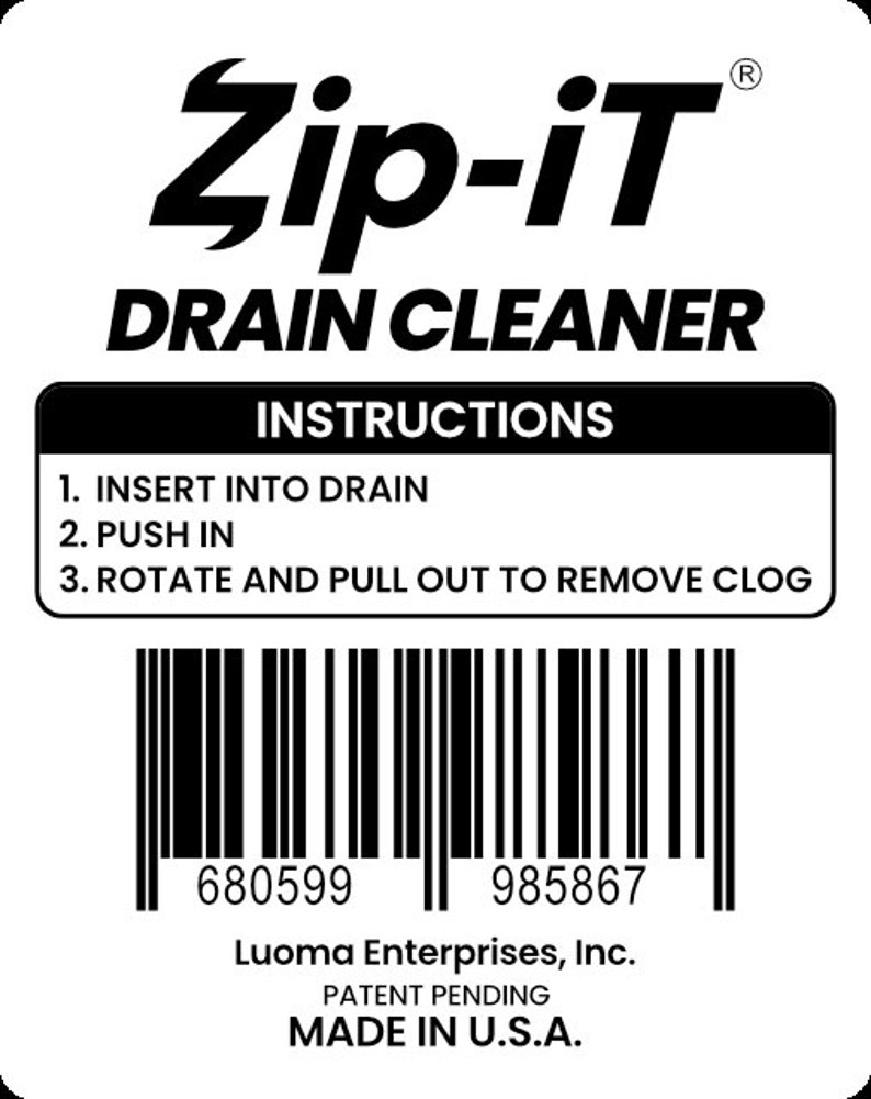 ZipIt Drain Cleaning Tool 2 pack MADE IN U.S.A. Etsy