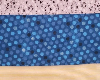 Large receiving and swaddling blanket- Prints, dots. ABCs