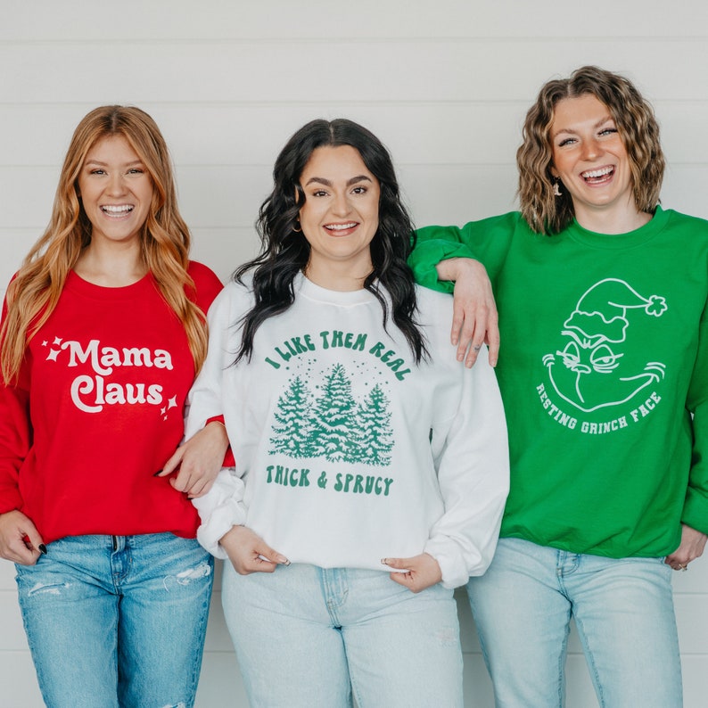 Mama Claus Holiday Sweatshirt Merry Christmas Sweatshirt Mom Christmas Gift Mrs. Claus Crew Unisex Adult Pullover image 4