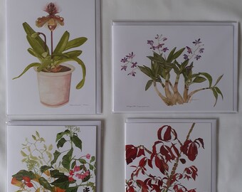 Flowers and Foliage Cards 5" x 7" Pack of 5