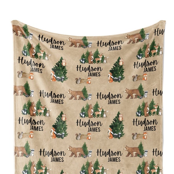 Sugar + Maple Large Blanket & Hat Set - Woodland Blue