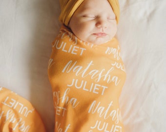 Baby Name Swaddle, Newborn Name Swaddle, Personalized Baby Name Swaddle, Hospital Blanket, Baby Shower Gift, Custom Baby Gift, Name Swaddle