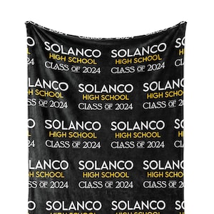 Personalized Graduation Blanket, Gift for Grad, Class of 2024 Gift, High School Graduation Gift, College Graduation Gift, Senior Gift