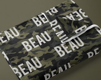 Camo Blanket, Camouflage Name Blanket, Hunting Theme Nursery Decor,  Personalized Camo Blanket, Name Blanket for Boy, Hunting Blanket