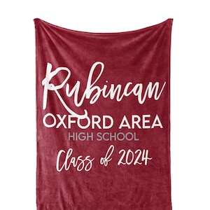 Personalized Graduation Blanket, Gift for Grad, Class of 2024 Gift, High School Graduation Gift, College Graduation Gift, Senior Gift