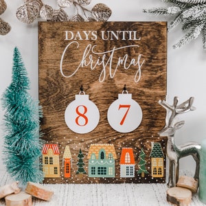 Christmas Countdown Sign, Days Until Christmas Sign, Early Christmas Countdown, Days Until Christmas Sign, Classic Holiday Decor image 1