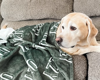 Personalized Blanket for Dog, Dog Blanket, plush dog blanket, dog name blanket, gift for dog lover, puppy name blanket, plush name blanket