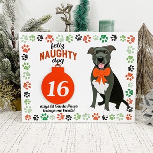 Custom Dog Christmas Countdown Sign, Days Until Christmas Pet Sign