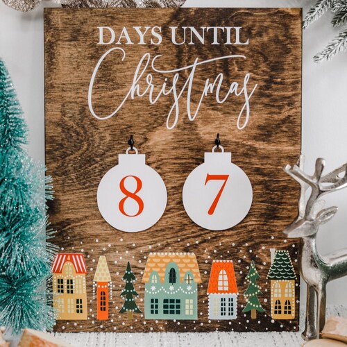 Chalkboard Christmas Countdown Sign Days Until Christmas Etsy