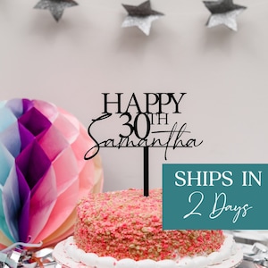 Custom Birthday Cake Topper, Custom Name Cake Topper, Happy Birthday Cake Topper, Custom Age Cake Topper, Personalized Cake Topper