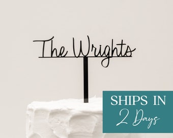 Personalized Wedding Cake Topper, Acrylic Cake Topper, Wedding Cake Decor, Last Name Custom Wedding Cake, Modern Wedding Cake Topper