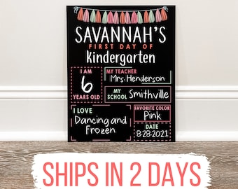 First Day or School Chalkboard Sign, Back to School Sign, Reusable School Sign, Last Day Of School, School Photo Prop, Reversible Option