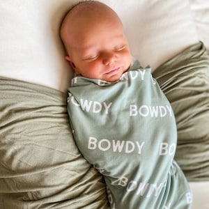Baby Name Swaddle, Newborn Name Swaddle, Personalized Baby Name Swaddle, Hospital Blanket, Baby Shower Gift, Custom Baby Gift, Green Swaddle image 7