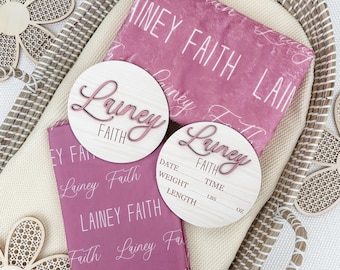 Newborn Name Blanket, baby name swaddle, first and middle name blanket, baby girl name swaddle, newborn swaddle blanket, soft kids blanket