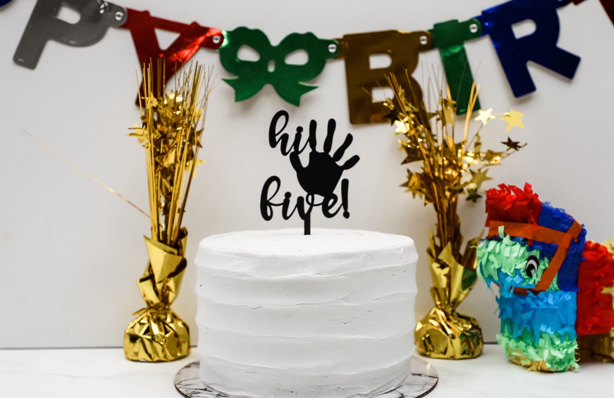 Officially A Handful 5 Cake Topper - 5th Birthday Decor For Boy Or Girl, High Five Theme - View #9