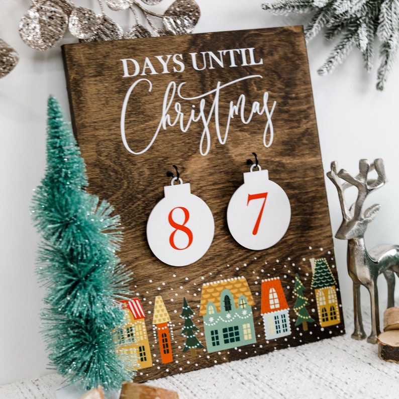 Christmas Countdown Sign, Days Until Christmas Sign, Early Christmas Countdown, Days Until Christmas Sign, Classic Holiday Decor image 3