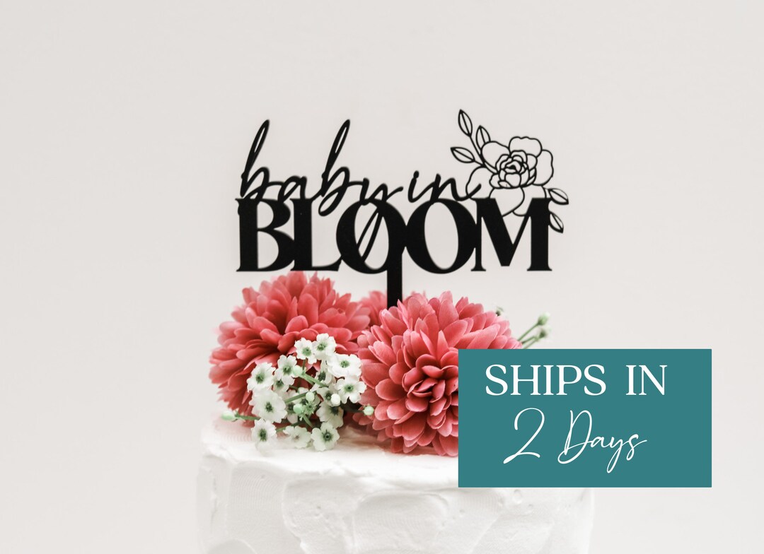 Baby in Bloom Cake Topper, Pregnancy Reveal Cake Topper