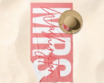 Newlywed Beach Towels, Just Married Matching Towels, Honeymoon Gift, Bride Gift, Bachelorette Gift, Cute newlywed Gift, Mrs Beach Towel