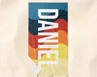 Kids Name Towel, Personalized Towel, Personalized Beach Towel, Towel with Name, Gift for Kids, Colored Kids Towel, Boho Beach Name Towel