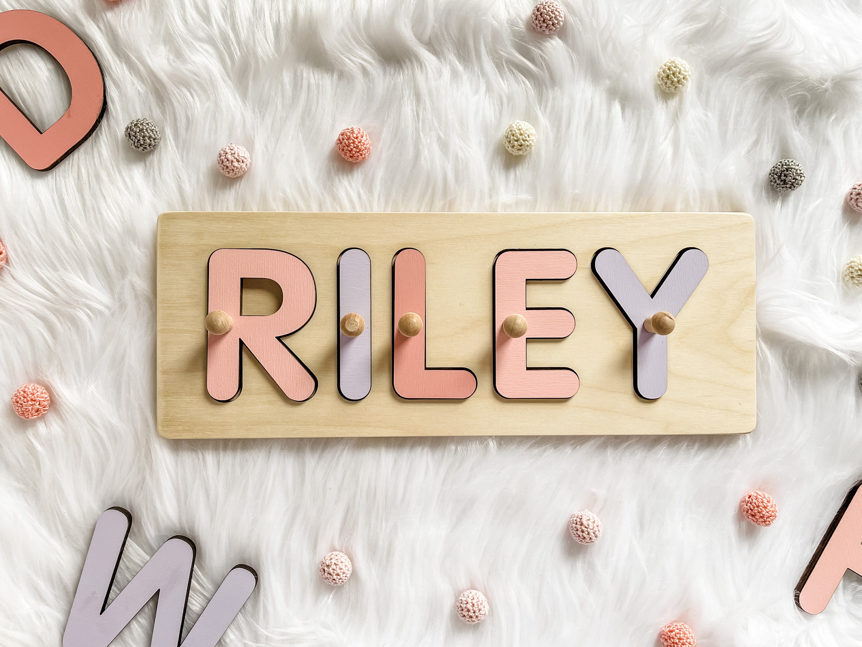 Personalized Baby Name Puzzle Nursery Room Decor Wooden Kid Etsy