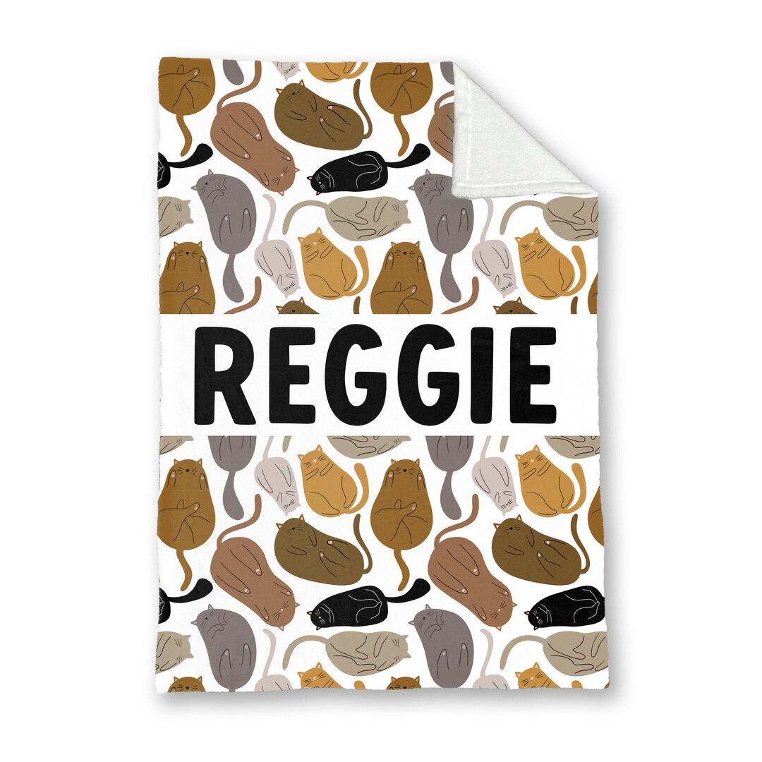 Personalized Blanket for Cat, Cat Theme, Plush Kitten Blanket, Cat Name