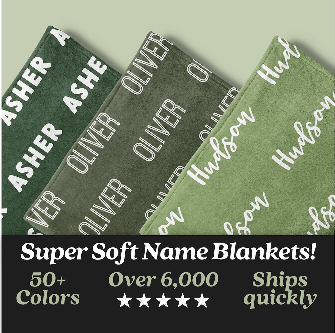 Personalized Blanket for Kids, Custom Name Nursery Blanket for Newborn