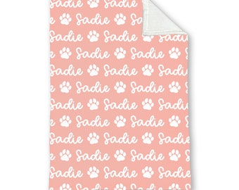 Couverture personnalisée pour chien, couverture pour chien, couverture en peluche pour chien, couverture avec nom de chien, cadeau pour amoureux des chiens, couverture avec nom de chiot, couverture avec nom de chiot