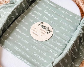 Newborn Name Blanket, baby name swaddle, first and middle name blanket, baby name swaddle, newborn swaddle and blanket, Swaddle with Name