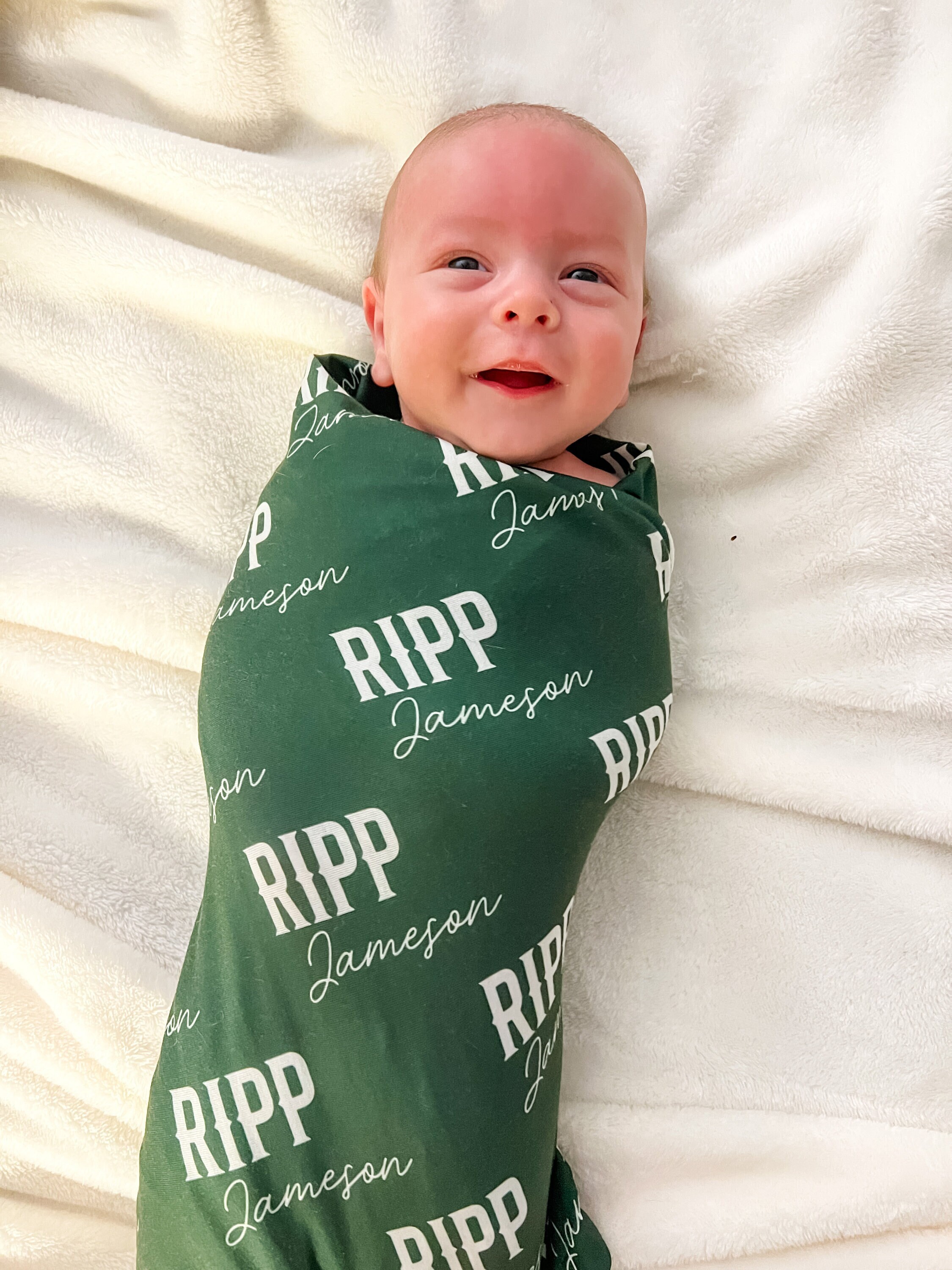 Newborn Name Blanket, Baby Name Swaddle, First and Middle Name