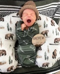 Baby Name Swaddle, Newborn Name Swaddle, Personalized Baby Name Swaddle, Hospital Blanket, Baby Shower Gift, Custom Baby Gift, Green Swaddle