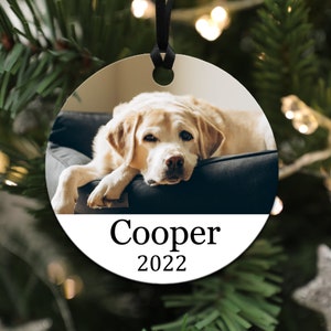 Personalized Pet Ornament, Large  4" Round, Custom Picture Ornament, Dog, Cat Keepsake, Metal Ornament, Unique Gift for Pet Owners, Memorial