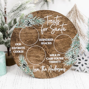 Custom Santa Cookie Plate | Christmas Eve Cookie Tray | Santa Cookie and Milk Platter | Wooden Farmhouse Cookie | Dear Santa Sign
