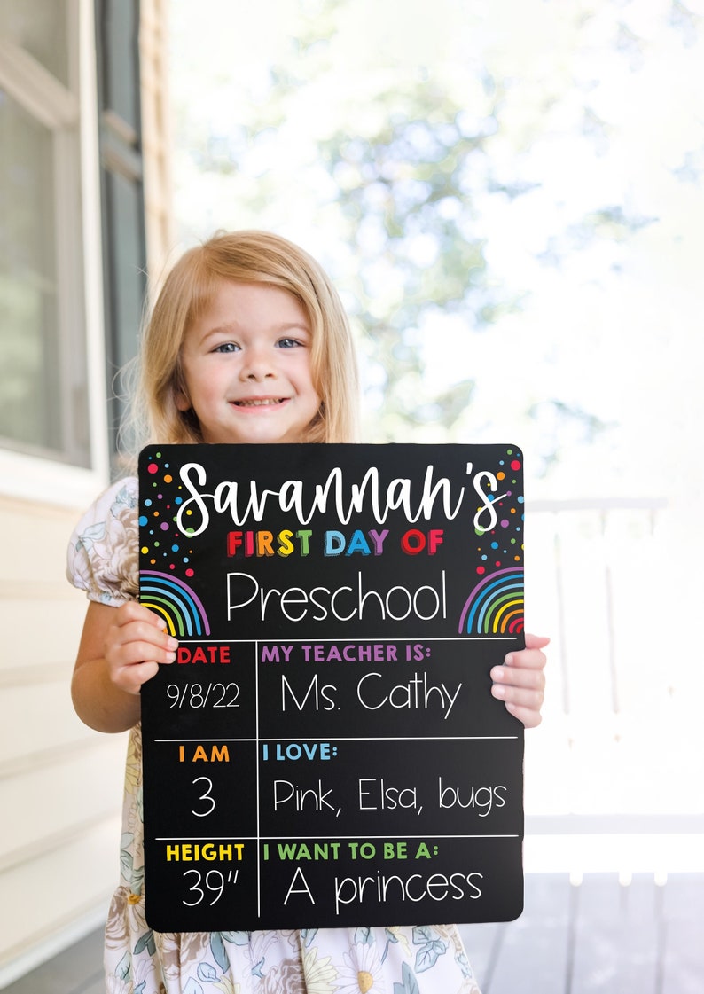 First Day or School Chalkboard Sign Back to School Sign Etsy