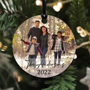 Personalized Family Picture Ornament, Christmas 2022 Ornament, Custom Christmas Ornament, Photo Ornament, Large 4&quot; Ornament, Metal