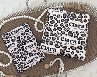Leopard Baby Name Blanket, Newborn Name Swaddle, Personalized Baby Name Swaddle, Hospital Blanket, Animal Print Baby Swaddle, Cheetah Baby
