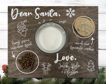Personalised Handpainted Christmas Santa Treat Cookie Plate Xmas Eve Gift 